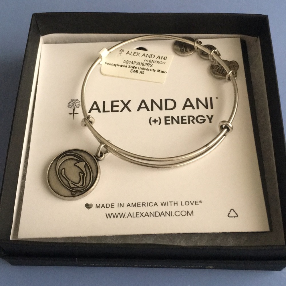 Alex and Ani Penn State Silver Charm Bracelet NWT